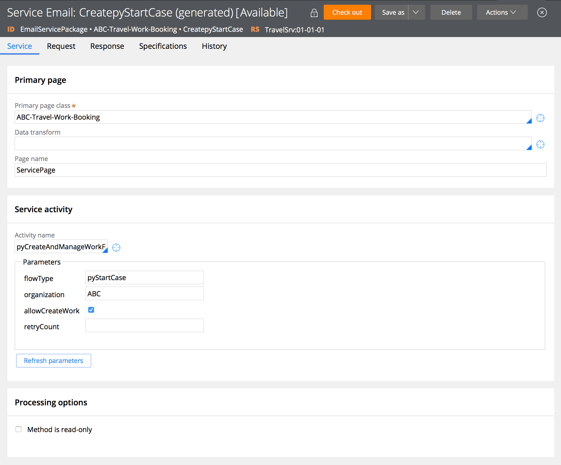 Email Service rule